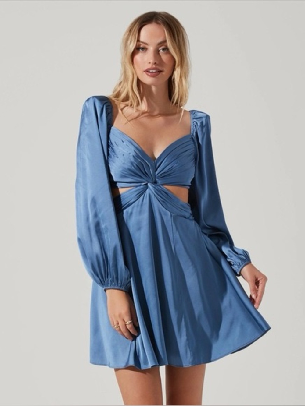 Astr the label satin blue dress